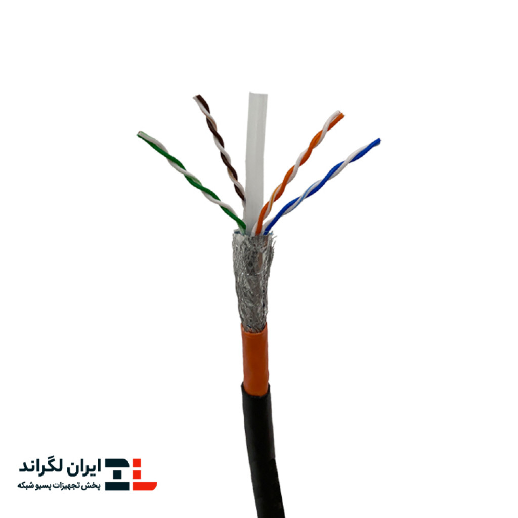 قیمت کابل شبکه نگزنس Cat6 SFTP Outdoor تست چنل حلقه چوبی دو روکشه