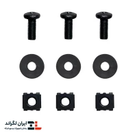 پیچ و مهره رک گژنات مشکی و واشر بسته 200 عددی ونتولینک